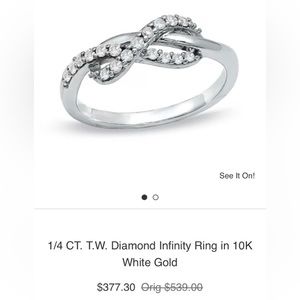Zales Diamond Infinity Ring in 10k White Gold, Size 6